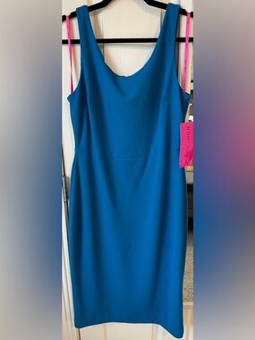 Betsey Johnson Blue Crepe Cocktail Dress Size 8 NWT
